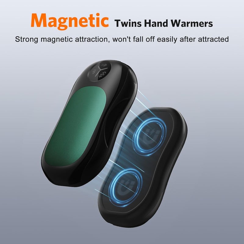 WHATOOK AI Hand Warmers Rechargeable: Magnetic 2 in 1 Electric Hand Warmers with USB Charging, Portable Reusable Pocket Heater, Men Women Gifts for Outdoors, Golfing, Hiking, Skiing, Hunting - Image 2